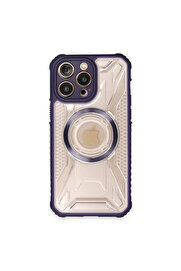 Evi̇mdeyokyok Apple İphone 13 Pro Kılıf Prag Magneti̇csafe Kapak - Deri̇n Mor