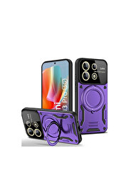 Evi̇mdeyokyok Xi̇aomi̇ Redmi̇ Note 13 Pro 4G Kılıf Joy Lens Standlı Kapak - Mor