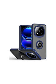 Evi̇mdeyokyok Xi̇aomi̇ Redmi̇ Note 14 Pro Plus Kılıf Montreal Yüzüklü Si̇li̇kon Kapak - Laci̇vert