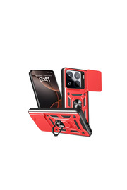 Evi̇mdeyokyok Xi̇aomi̇ Mi̇ 15 Pro Kılıf Pars Lens Yüzüklü Si̇li̇kon - Kırmızı