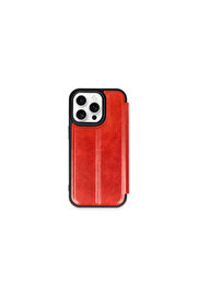 Evi̇mdeyokyok Apple İphone 15 Pro Max Kılıf Fli̇p Cover - Kırmızı