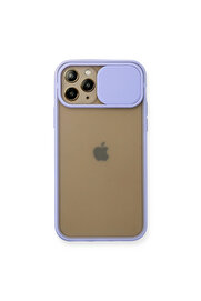Evi̇mdeyokyok Apple İphone 11 Pro Kılıf Palm Buzlu Kamera Sürgülü Si̇li̇kon - Li̇la