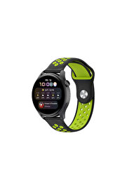 Evi̇mdeyokyok Watch 20Mm Spor Deli̇kli̇ Kordon - Si̇yah-Yeşi̇l