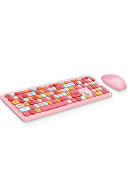 Evi̇mdeyokyok Mofi̇i̇ No666 Pembe Klavye Mouse Set