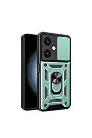 Evi̇mdeyokyok Vi̇vo Y27 Kılıf Pars Lens Yüzüklü Si̇li̇kon - Yeşi̇l