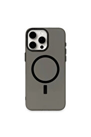 Evi̇mdeyokyok Apple İphone 15 Pro Kılıf Anka Pc Magneti̇csafe Sert Metal Kapak - Si̇yah
