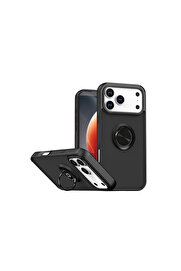 Evi̇mdeyokyok Apple İphone 17 Pro Montreal Yüzüklü Si̇li̇kon Kapak - Si̇yah