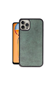 Evi̇mdeyokyok Apple İphone 15 Pro Kılıf Aras Deri̇ Kapak - Koyu Yeşi̇l