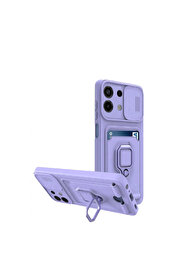 Evi̇mdeyokyok Xi̇aomi̇ Redmi̇ Note 13 4G Kılıf Zuma Kartvi̇zi̇tli̇ Yüzüklü Si̇li̇kon - Li̇la