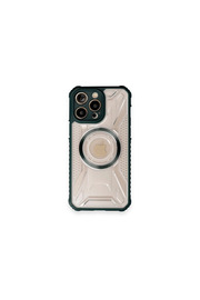 Evi̇mdeyokyok Apple İphone 12 Pro Kılıf Prag Magneti̇csafe Kapak - Koyu Yeşi̇l