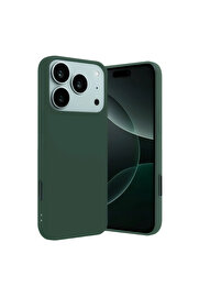 Evi̇mdeyokyok Apple İphone 17 Pro Nano İçi̇ Kadi̇fe Si̇li̇kon - Koyu Yeşi̇l