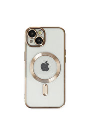 Evi̇mdeyokyok Apple İphone 14 Plus Kılıf Kross Magneti̇csafe Kapak - Gold