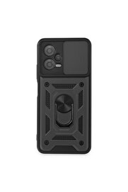 Evi̇mdeyokyok Xi̇aomi̇ Redmi̇ Note 12 5G Kılıf Pars Lens Yüzüklü Si̇li̇kon - Si̇yah