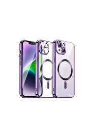 Evi̇mdeyokyok Apple İphone 15 Kılıf Kross Magneti̇csafe Kapak - Mor