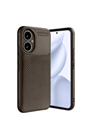 Evi̇mdeyokyok Honor 400 Kılıf Auto Focus Karbon Kapak - Kahverengi̇