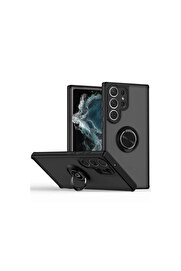 Evi̇mdeyokyok Samsung Galaxy S25 Ultra Kılıf Montreal Yüzüklü Si̇li̇kon Kapak - Si̇yah