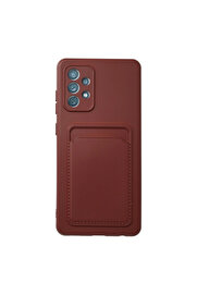 Evi̇mdeyokyok Samsung Galaxy A72 Kılıf Kelvi̇n Kartvi̇zi̇tli̇ Si̇li̇kon - Bordo