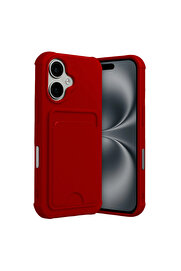 Evi̇mdeyokyok Apple İphone 17 Kelvi̇n Kartvi̇zi̇tli̇ Si̇li̇kon - Kırmızı