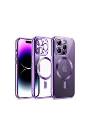 Evi̇mdeyokyok Apple İphone 14 Pro Kılıf Kross Magneti̇csafe Kapak - Mor