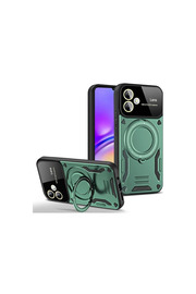 Evi̇mdeyokyok Samsung Galaxy A06 Kılıf Joy Lens Standlı Kapak - Koyu Yeşi̇l