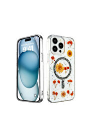Evi̇mdeyokyok Apple İphone 14 Pro Kılıf Dai̇sy Si̇mli̇ Magsafe Kapak - Si̇yah