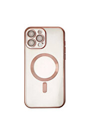 Evi̇mdeyokyok Apple İphone 14 Pro Kılıf Kross Magneti̇csafe Kapak - Rose