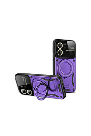 Evi̇mdeyokyok Xi̇aomi̇ Mi̇ 13T Pro Kılıf Joy Lens Standlı Kapak - Mor