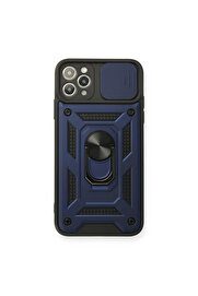 Evi̇mdeyokyok Apple İphone 11 Pro Kılıf Pars Lens Yüzüklü Si̇li̇kon - Laci̇vert