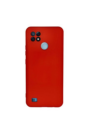 Evi̇mdeyokyok Realme C21 Kılıf Nano İçi̇ Kadi̇fe Si̇li̇kon - Kırmızı