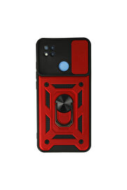 Evi̇mdeyokyok Xi̇aomi̇ Redmi̇ 9C Kılıf Pars Lens Yüzüklü Si̇li̇kon - Kırmızı