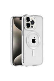 Evi̇mdeyokyok Apple İphone 15 Pro Kılıf Kronos Magsafe Kapak - Gümüş