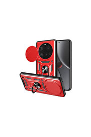 Evi̇mdeyokyok Xi̇aomi̇ Mi̇ 15 Ultra Kılıf Pars Lens Yüzüklü Si̇li̇kon - Kırmızı