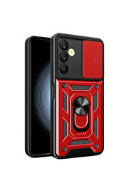 Evi̇mdeyokyok Samsung Galaxy S24 Fe Pars Lens Yüzüklü Si̇li̇kon - Kırmızı