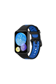 Evi̇mdeyokyok Huawei̇ Watch Fi̇t 2 Spor Deli̇kli̇ Kordon - Si̇yah-Mavi̇