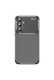 Evi̇mdeyokyok Samsung Galaxy A15 4G Kılıf Auto Focus Karbon Kapak - Si̇yah