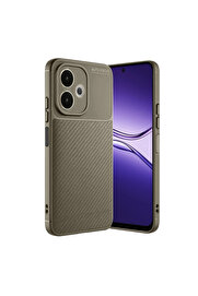 Evi̇mdeyokyok Oppo A5 Pro 4G Kılıf Auto Focus Karbon Kapak - Kahverengi̇
