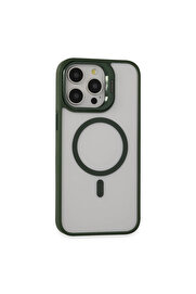 Evi̇mdeyokyok Joko Apple İphone 15 Pro Max Kılıf Roblox Lens Magsafe Standlı Kapak - Koyu Yeşi̇l