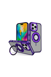 Evi̇mdeyokyok Joko Apple İphone 16 Pro Banza Magsafe Standlı Kapak - Deri̇n Mor