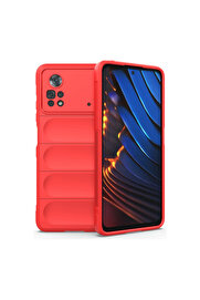 Evi̇mdeyokyok Xi̇aomi̇ Poco X4 Pro 5G Kılıf Opti̇mum Si̇li̇kon - Kırmızı