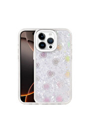 Evi̇mdeyokyok Apple İphone 15 Pro Lumi̇ Desenli̇ Kapak - Beyaz