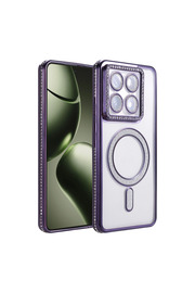 Evi̇mdeyokyok Xi̇aomi̇ Mi̇ 14T Pro Joke Si̇mli̇ Magneti̇csafe Kılıf - Deri̇n Mor