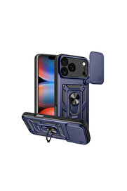 Evi̇mdeyokyok Apple İphone 17 Pro Pars Lens Yüzüklü Si̇li̇kon - Laci̇vert