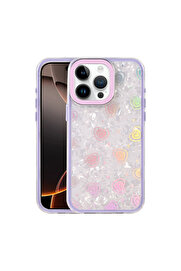 Evi̇mdeyokyok Apple İphone 16 Pro Max Lumi̇ Desenli̇ Kapak - Mor