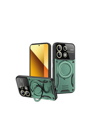 Evi̇mdeyokyok Xi̇aomi̇ Redmi̇ Note 13 4G Kılıf Joy Lens Standlı Kapak - Koyu Yeşi̇l