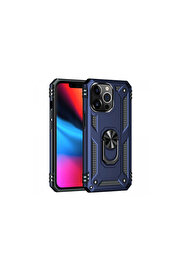 Evi̇mdeyokyok Apple İphone 14 Pro Kılıf Sofya Yüzüklü Si̇li̇kon Kapak - Laci̇vert
