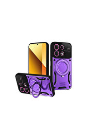 Evi̇mdeyokyok Xi̇aomi̇ Redmi̇ Note 13 4G Kılıf Joy Lens Standlı Kapak - Mor
