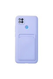 Evi̇mdeyokyok Xi̇aomi̇ Redmi̇ 9C Kılıf Kelvi̇n Kartvi̇zi̇tli̇ Si̇li̇kon - Li̇la