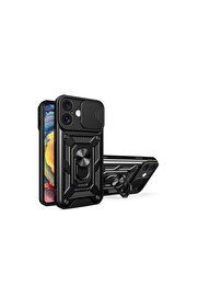 Evi̇mdeyokyok Apple İphone 16 Kılıf Pars Lens Yüzüklü Si̇li̇kon - Si̇yah