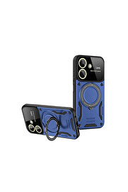 Evi̇mdeyokyok Xi̇aomi̇ Redmi̇ 13C Kılıf Joy Lens Standlı Kapak - Laci̇vert