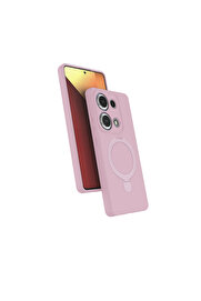 Evi̇mdeyokyok Xi̇aomi̇ Redmi̇ Note 13 Pro 4G Regal Magsafe Standlı Kapak - Açık Pembe